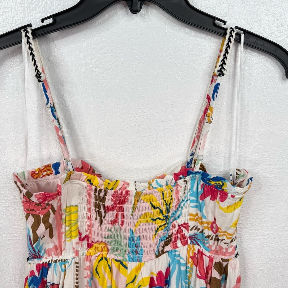 Blu Pepper Maxi Sundress Womens Size M Tropical Beach Summer Print Smocked Back - Picture 5 of 8